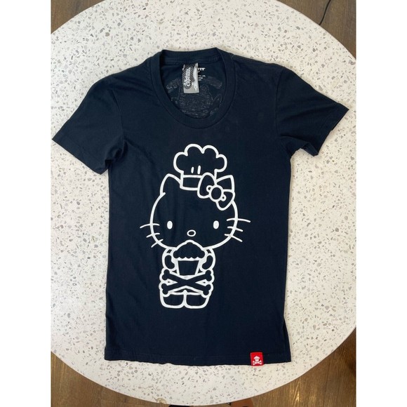 Johnny Cupcakes Tops - Vtg Johnny Cupcakes Women Medium Black TShirt Hello Kitty Streetwear Kawaii Cute
